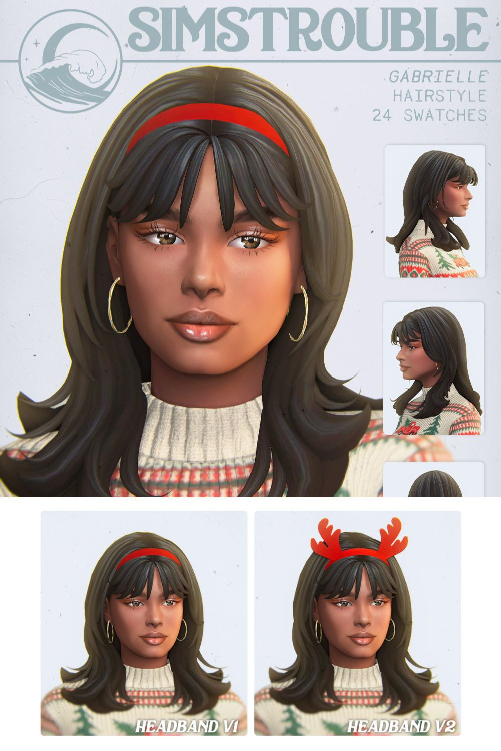 Sims 4 CC Hairstyle – ’90s Main Character Vibes! 🎀✨