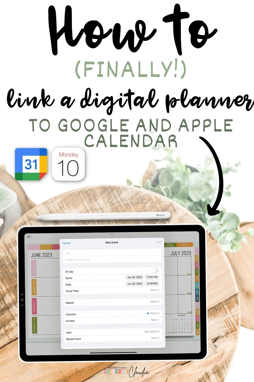 How to link a digital planner to Google & Apple Calendar (FINALLY!) 🙌