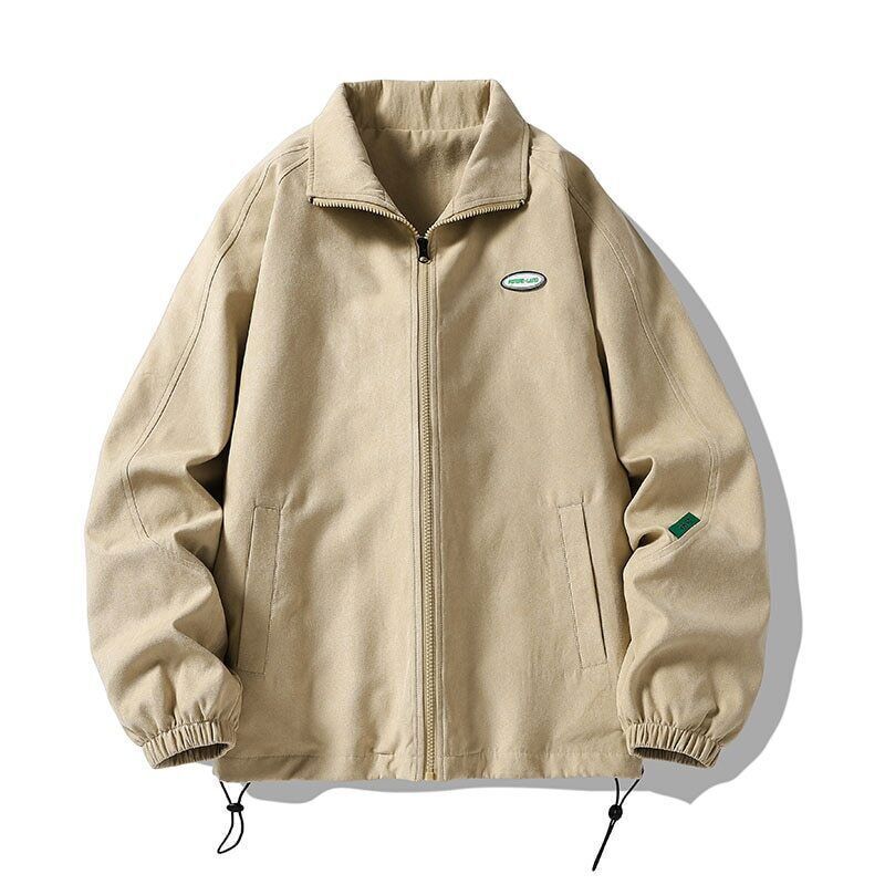 Mens Baseball Clothing Long Sleeve Coat Jacket Classic Baggy Coat Zip Up Outwear