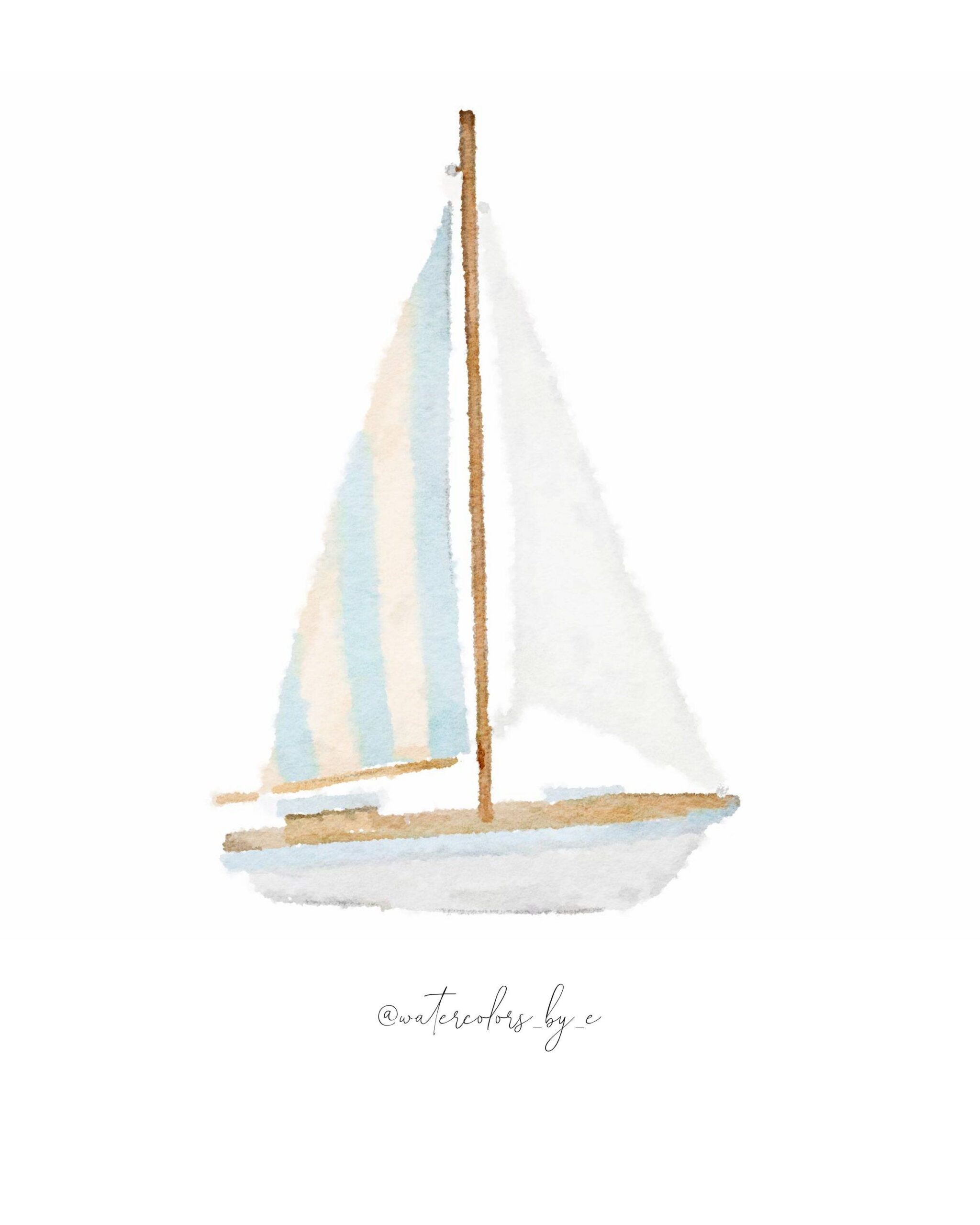 Watercolor Sailboat Print