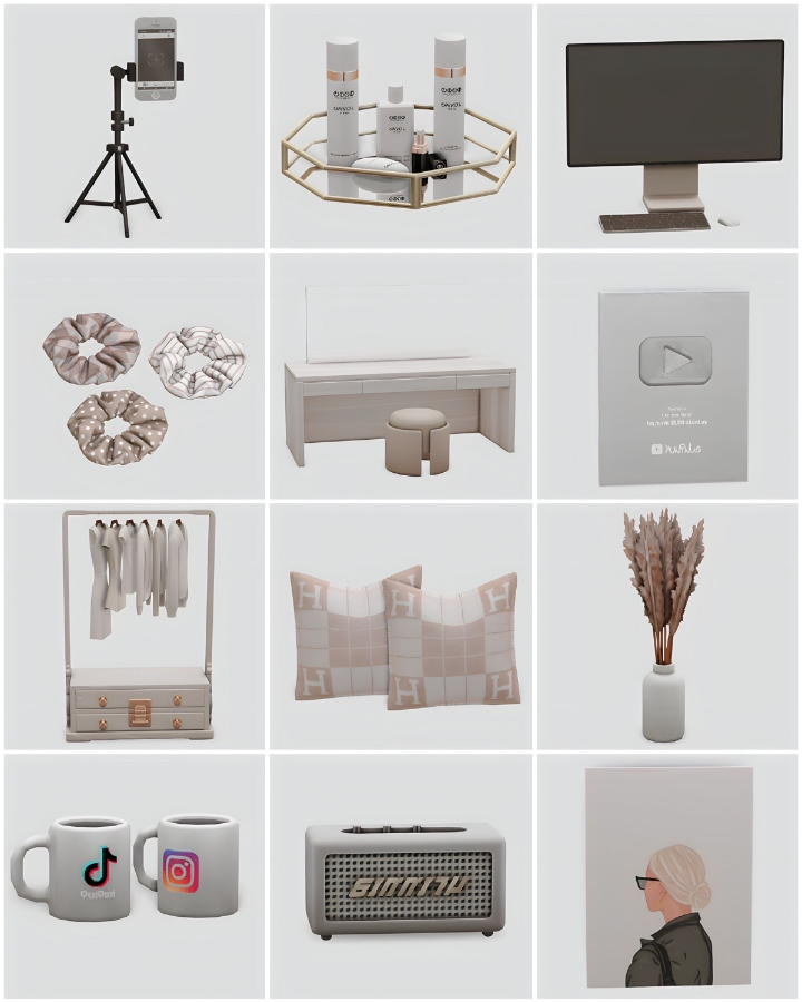 Sims 4 Aesthetic Simfluencer Essentials CC Finds