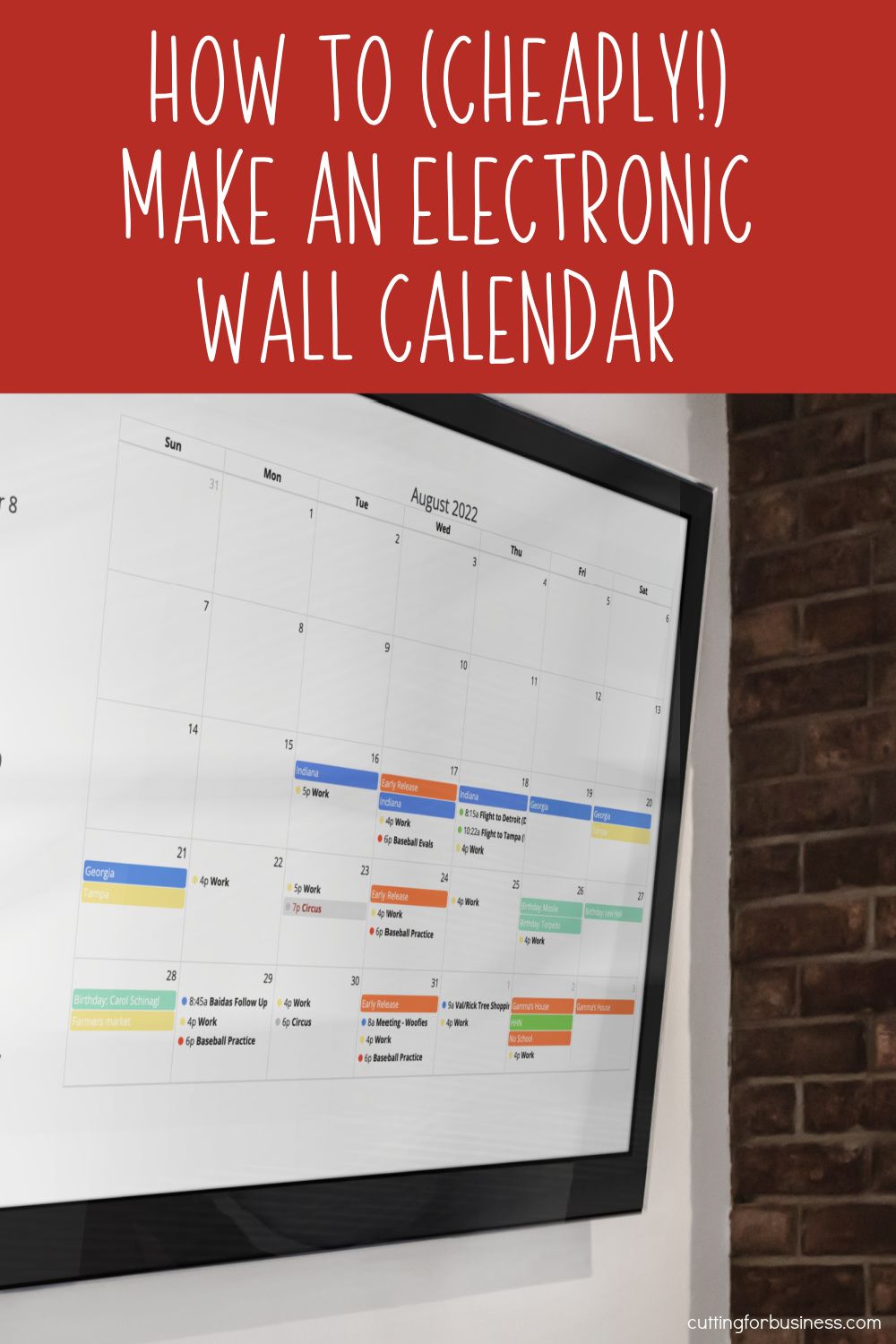 How to Create a Cheap Electronic Family Calendar