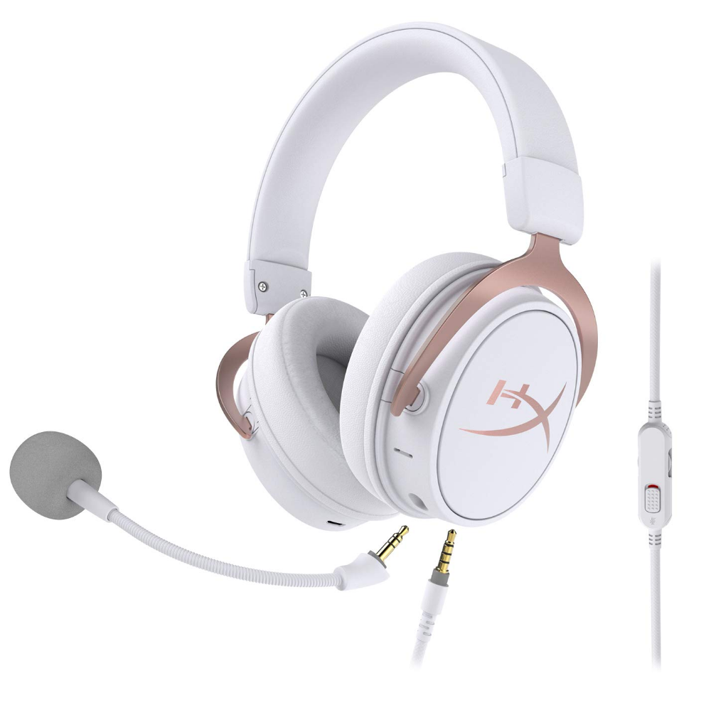HyperX Cloud MIX – Wired Gaming Headset + Bluetooth, Game and Go, Detachable Microphone, Signature HyperX Comfort, Lightweight, Multi Platform Compatible – Rose Gold