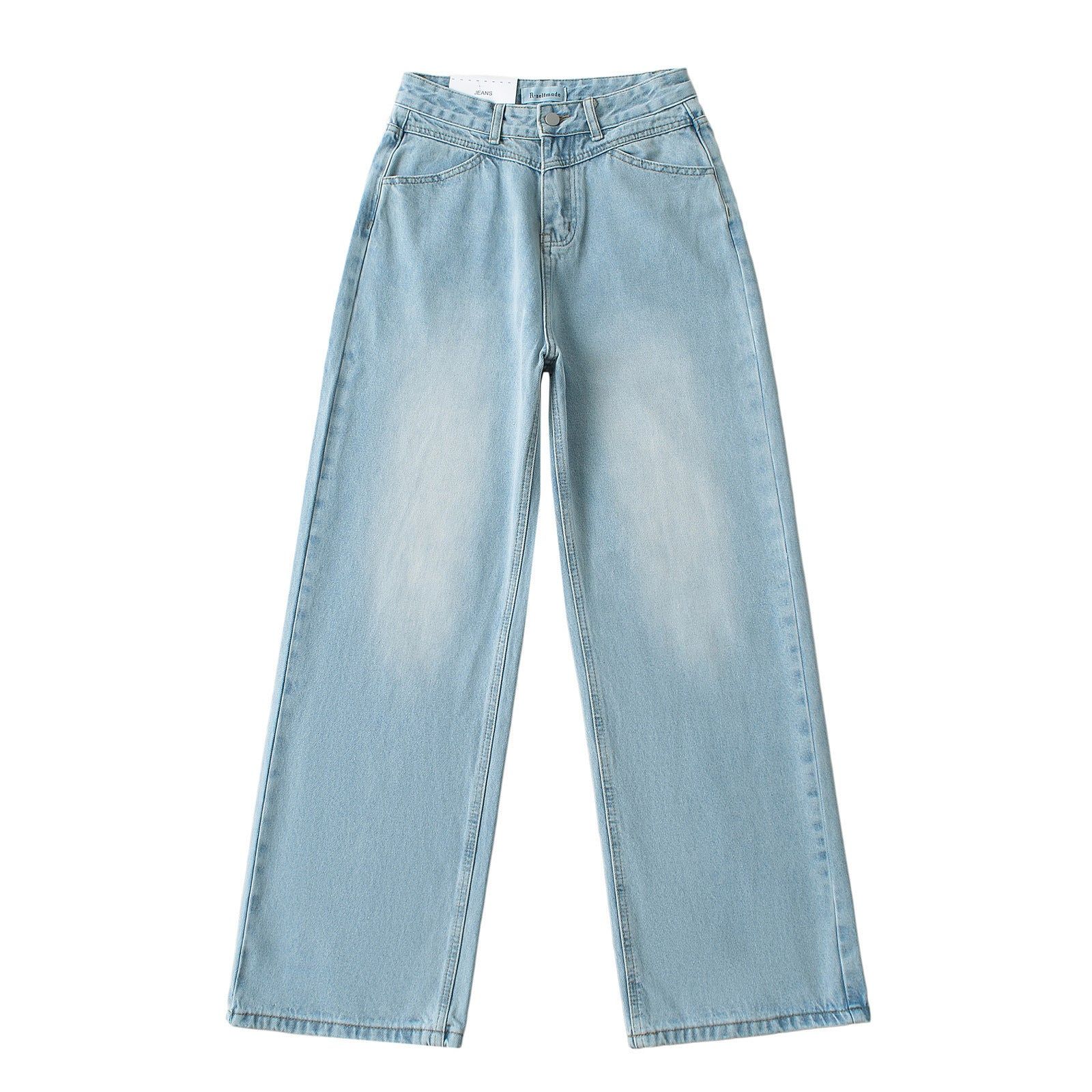 New American High Street Hot Girl Loose Drooping Wide Leg Draggle-tail Straight Trousers – Black / M