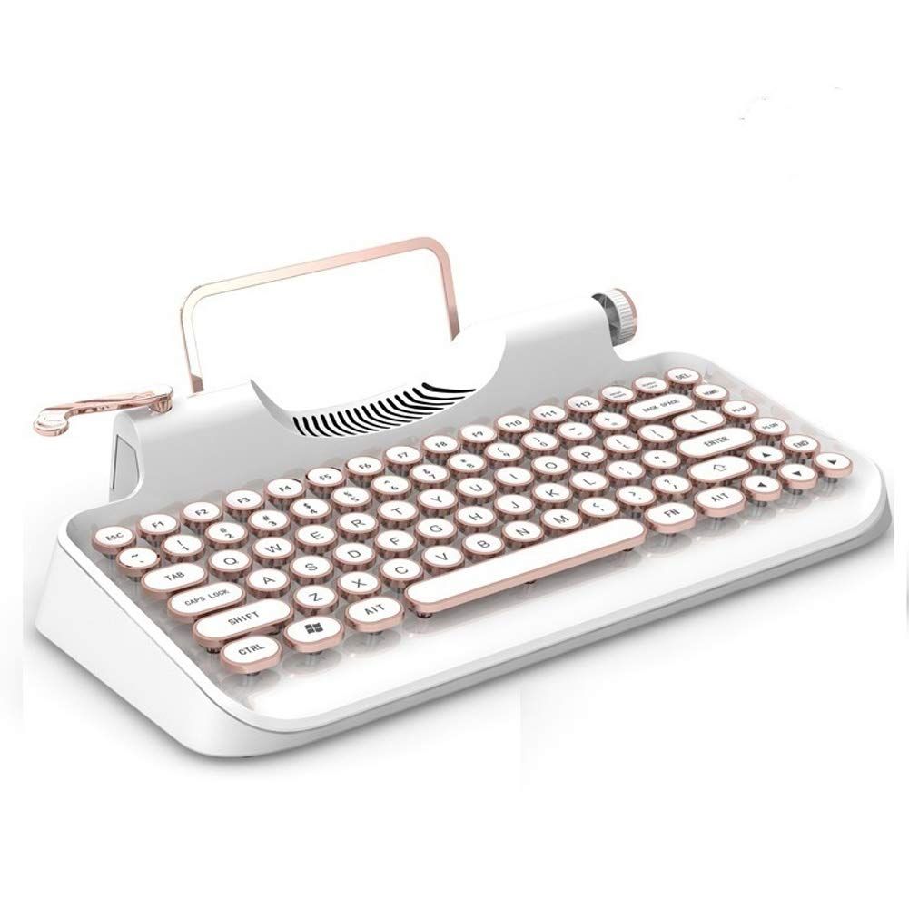 Bluetooth Mechanical Keyboard, Retro Typewriter, Wireless Mechanical Keyboard, Compact 83 Keys, USB Interface Chargeable