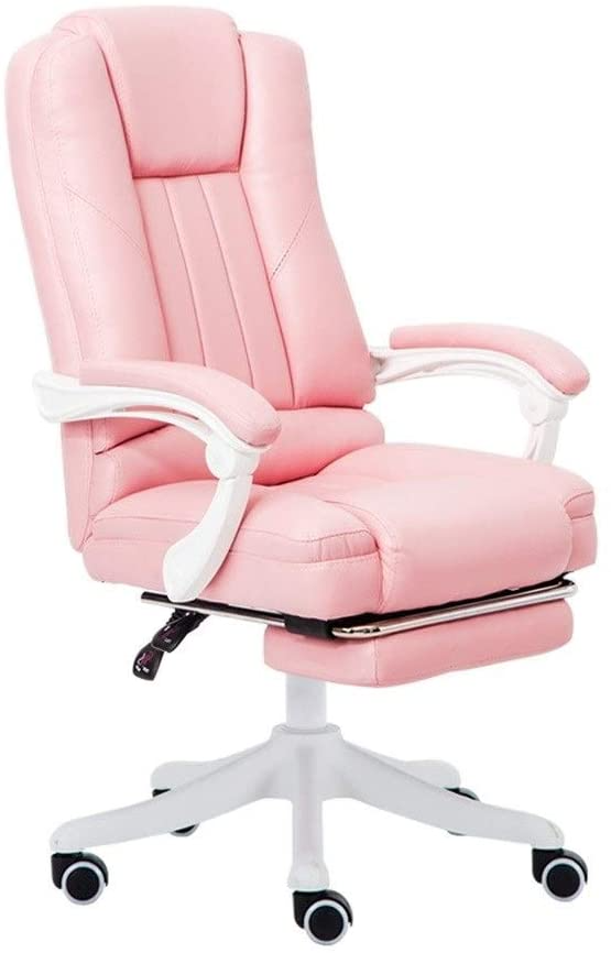 Office Chair E-Sports Chair Game Chair Home Office Chair Boss Computer Chair Girl Series Comfortable Sedentary Ergonomic Design (Color : Pink, Size : 65 * 65 * 112cm)