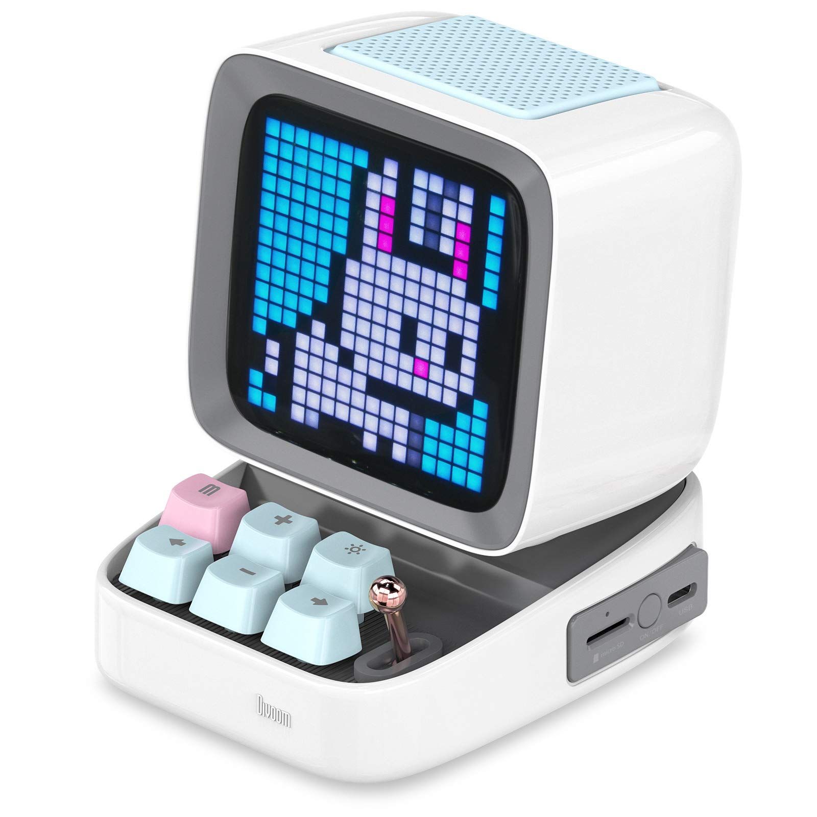 Divoom Ditoo Retro Pixel Art Game Bluetooth Speaker with 16X16 LED App Controlled Front Screen (Black)