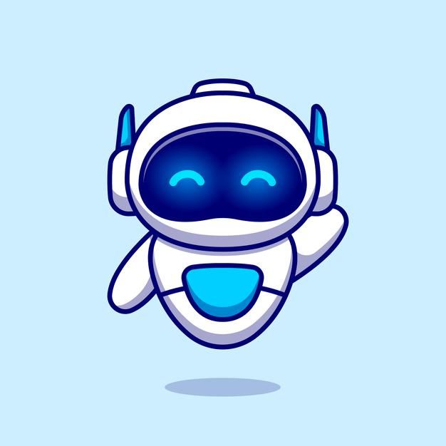 Ilustración de dibujos animados lindo robot agitando la mano. | Vector Premium