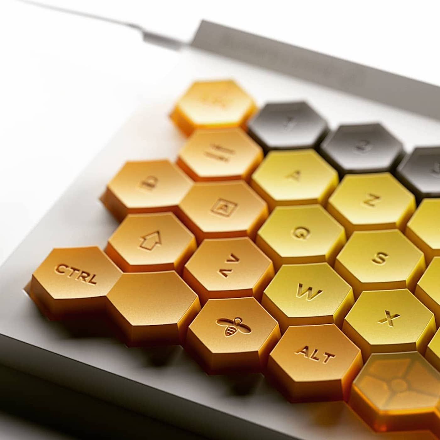 Le design de ce clavier d’ordinateur est directement inspiré du nid d’abeilles