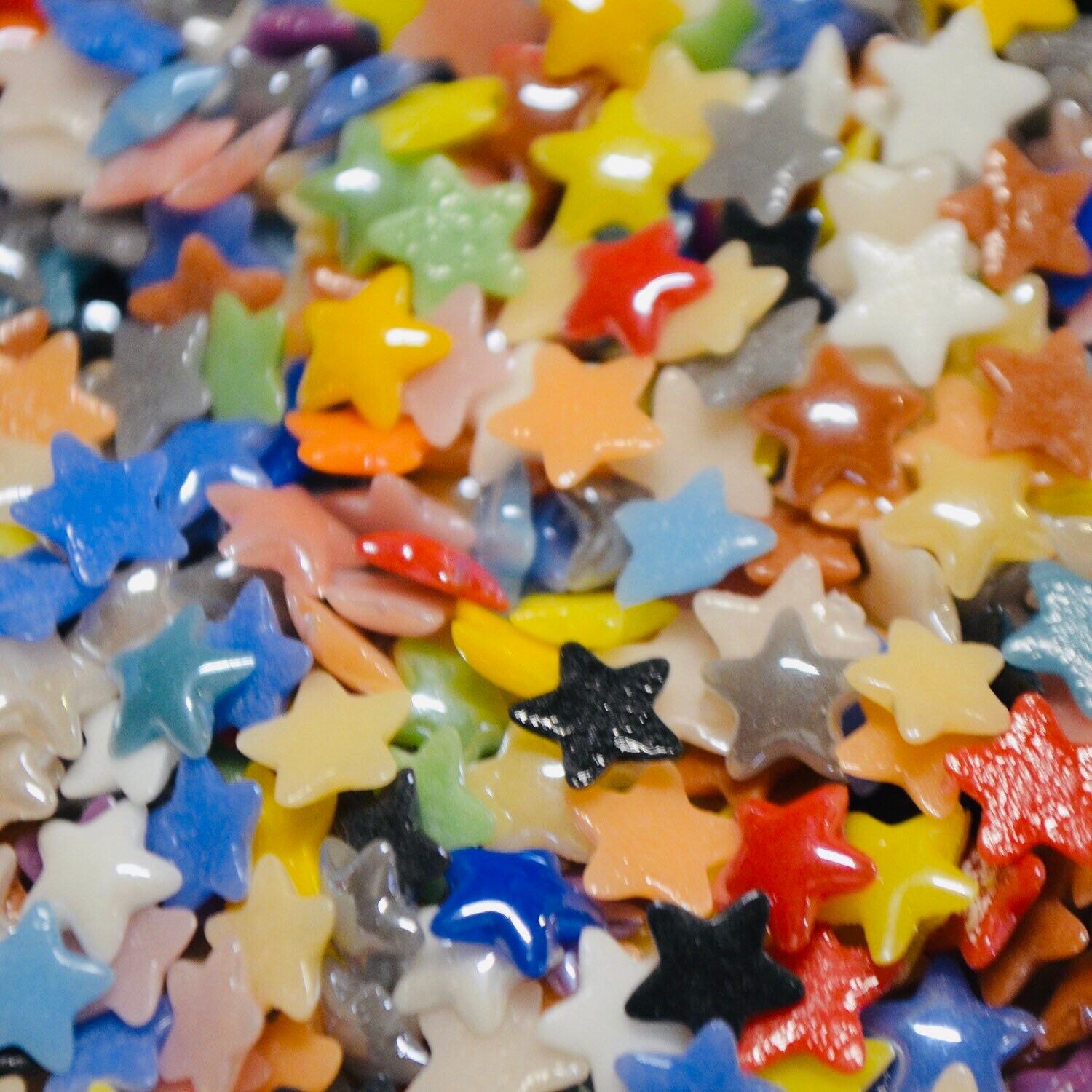 125 Porcelain Plated Glass Star Cabochons